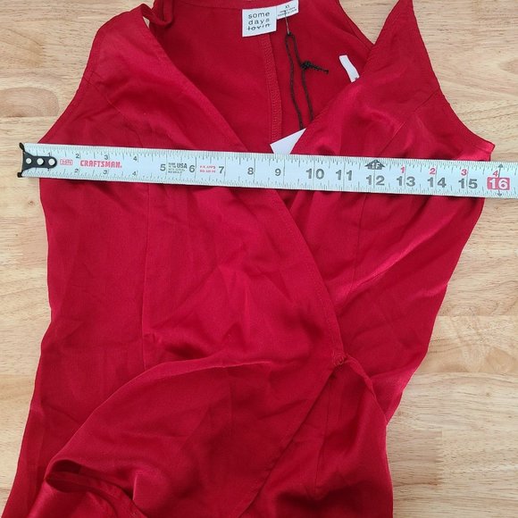 Somedays Lovin Evening Sun Wrap Dress in Red Size XS - Picture 10 of 12